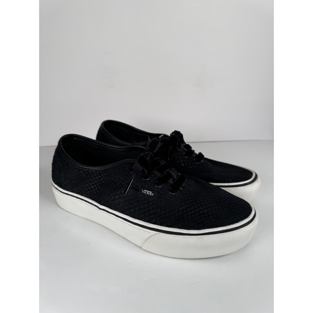 Vans Authentic Platform 2.0 Black Snakeskin Casual Comfort Shoes W-9.5 M-8